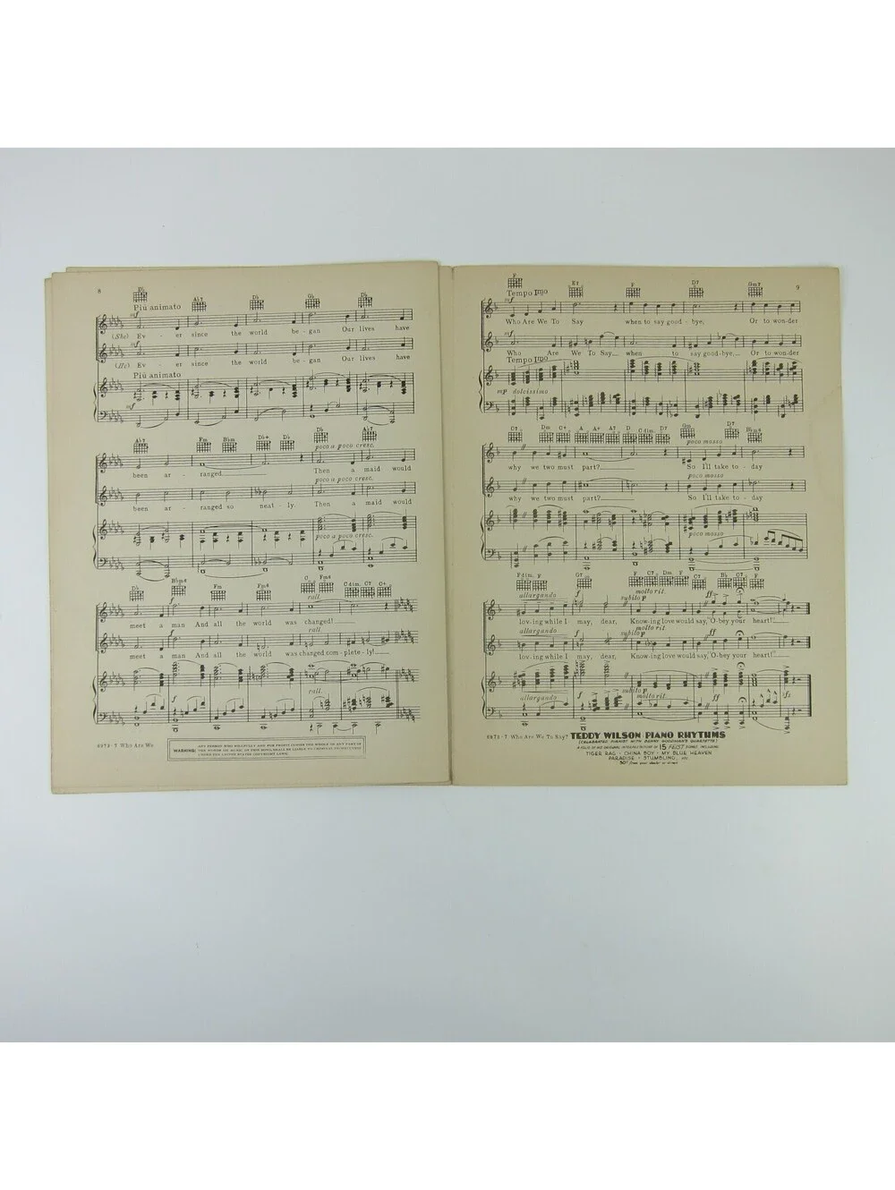 Sheet Music Who Are We To Say Girl of the Golden West Jeanette MacDonald 1938